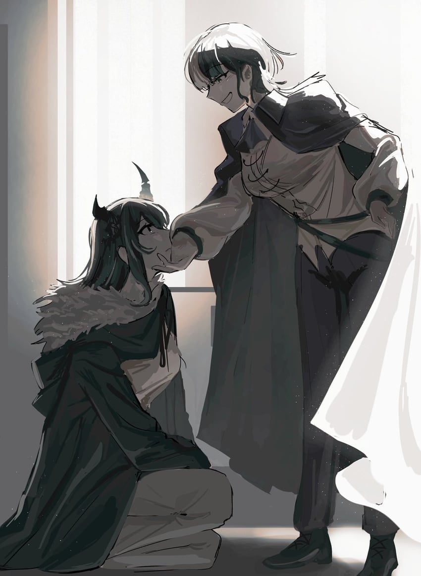 shiori novella and nerissa ravencroft (hololive and 1 more) drawn by komilius