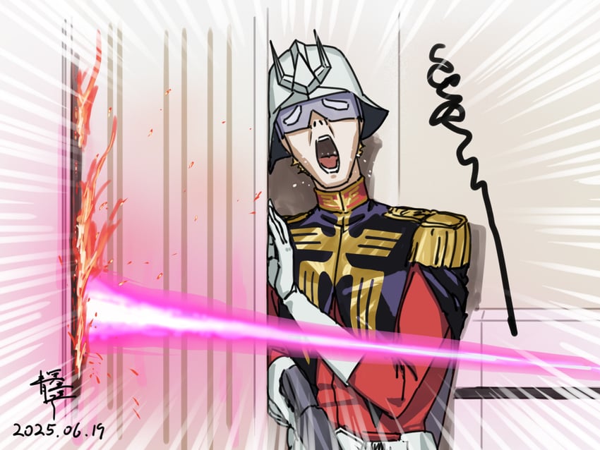 char aznable (gundam and 3 more) drawn by qingmingtongzi
