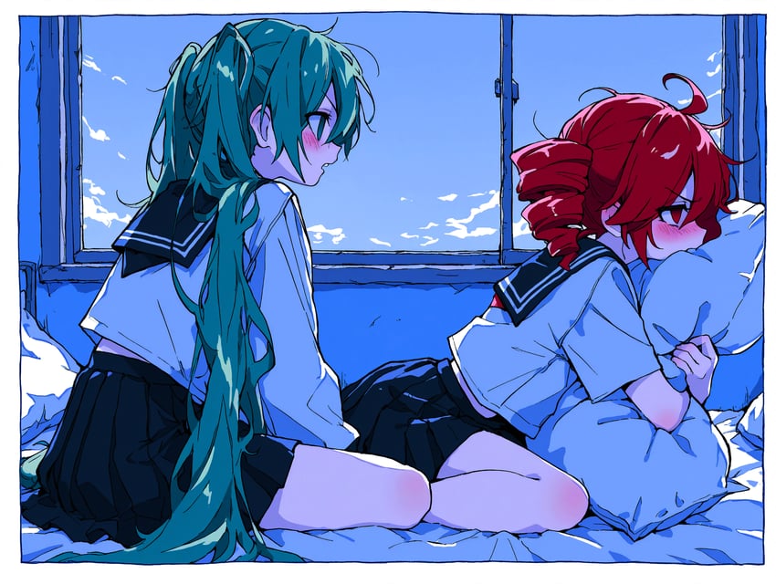 hatsune miku and kasane teto (vocaloid and 1 more) drawn by mochi_(user_ters7875)
