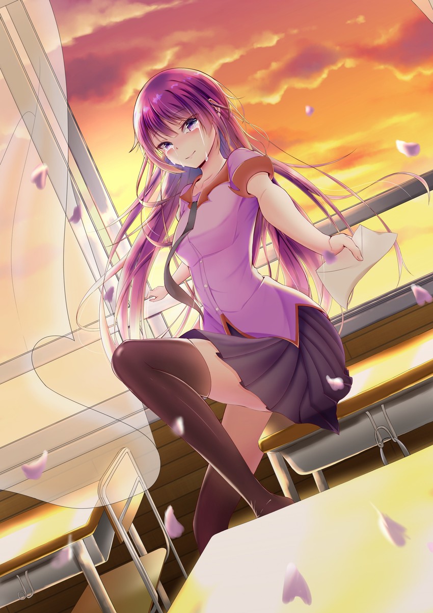 senjougahara hitagi (monogatari and 1 more) drawn by makasamalove