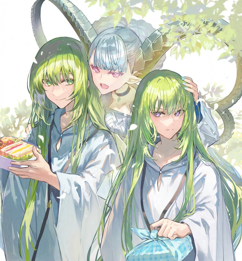 enkidu, tiamat, larva tiamat, and kingu (fate and 1 more) drawn by poppoman