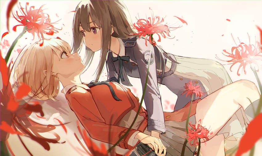nishikigi chisato and inoue takina (lycoris recoil) drawn by qingtian_bu_xi_huai_hai_zhi