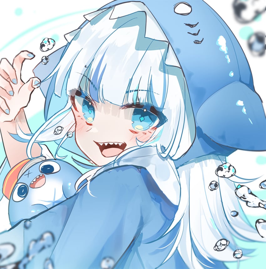 gawr gura and bloop (hololive and 1 more) drawn by shitsu_(kurikaesi)