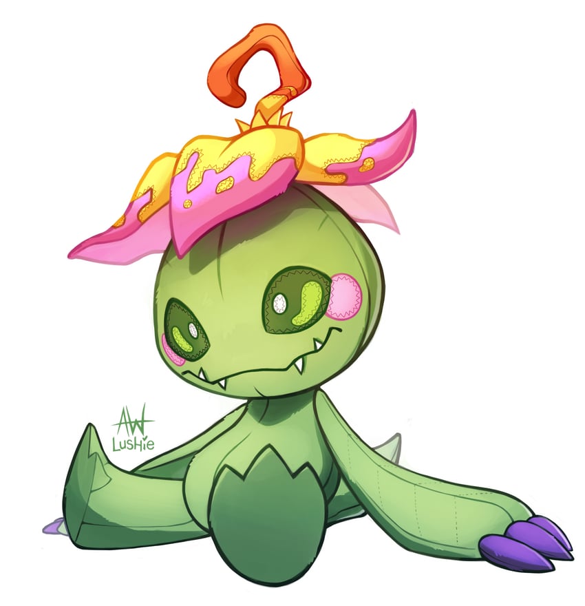 palmon (digimon) drawn by lushiesart