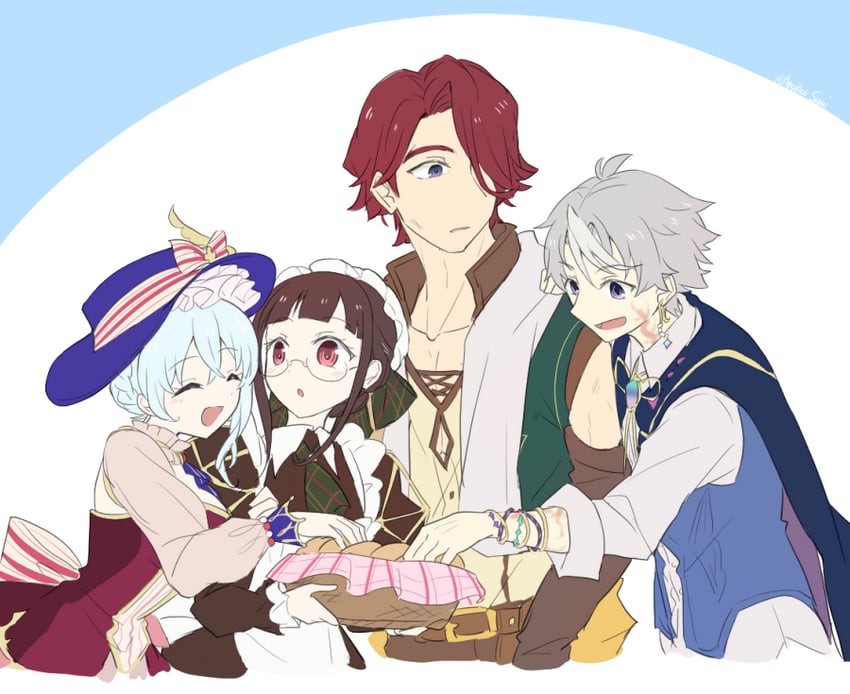 nelke von lestamm, lotus mcgregor, misty elerute, and knoss (atelier and 1 more) drawn by karasumi_(aiseec)