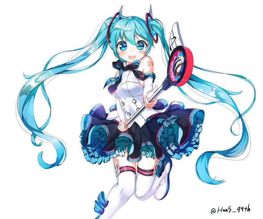 hatsune miku and magical mirai miku (vocaloid and 1 more) drawn by hansal