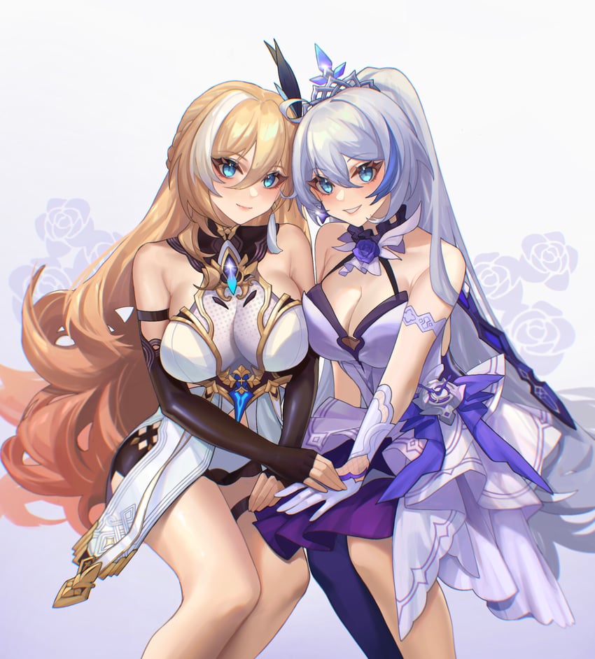 kiana kaslana and durandal (honkai and 1 more) drawn by tutou_jiang