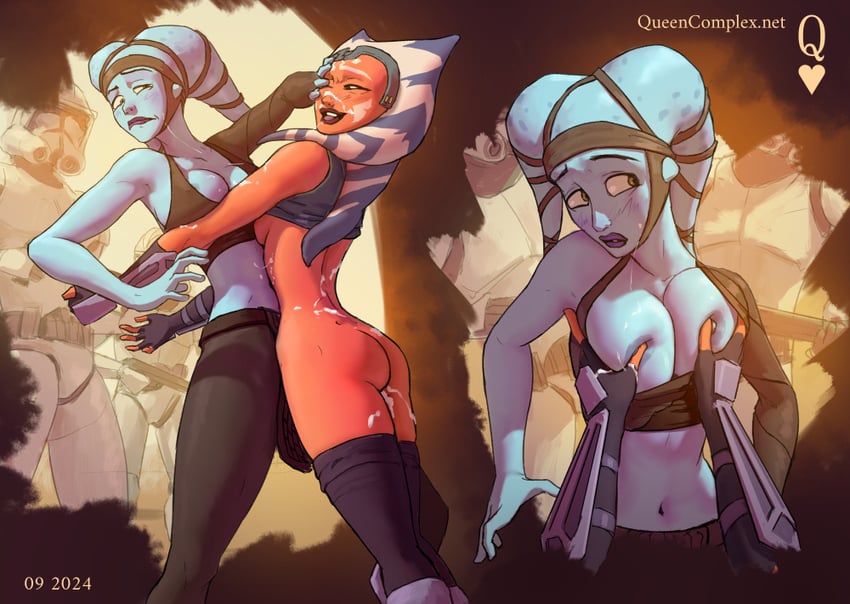 ahsoka tano and aayla secura (star wars) drawn by queen_complex