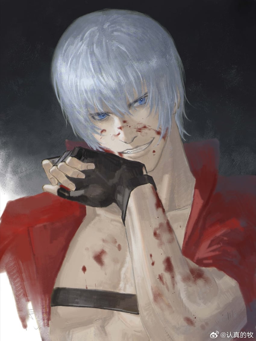 dante (devil may cry and 1 more) drawn by ren_zhen_de_mu