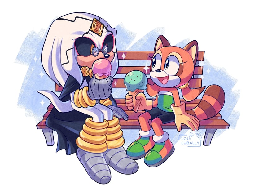 marine the raccoon and dr. finitevus (sonic and 2 more) drawn by lou_lubally