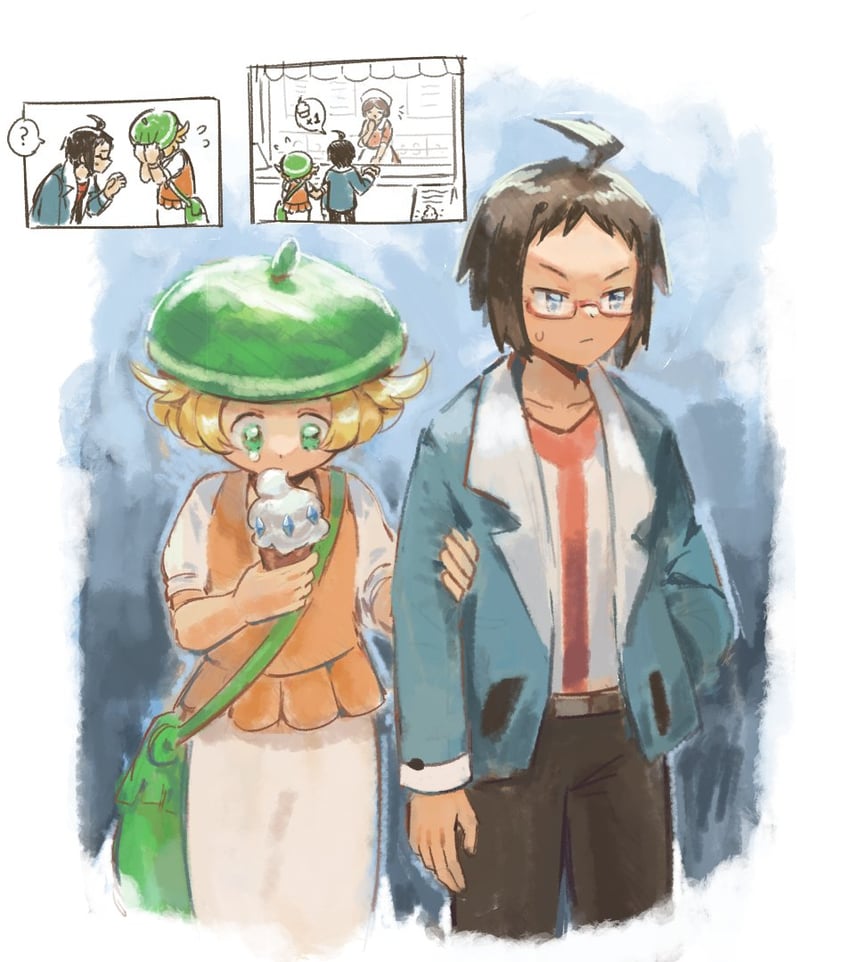 bianca, cheren, and waitress (pokemon and 1 more) drawn by miiyokoe