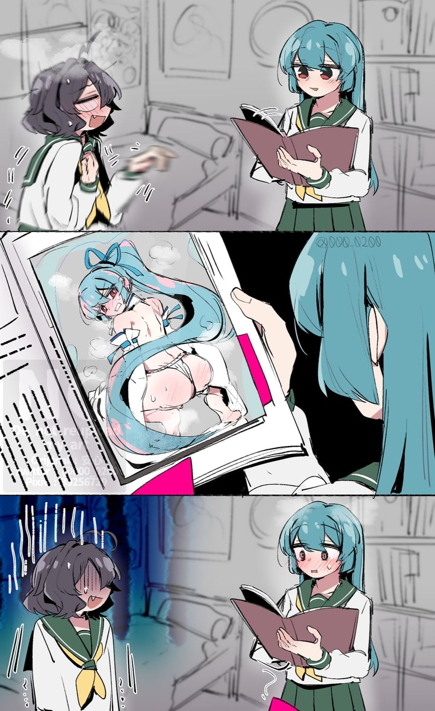 hiiragi utena, minakami sayo, and magia azure (mahou shoujo ni akogarete) drawn by an_sin