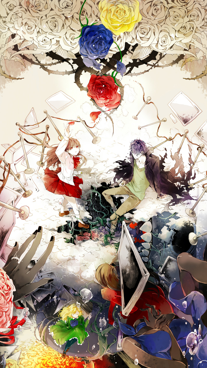 ib, mary, garry, and lady in red (ib) drawn by hagi