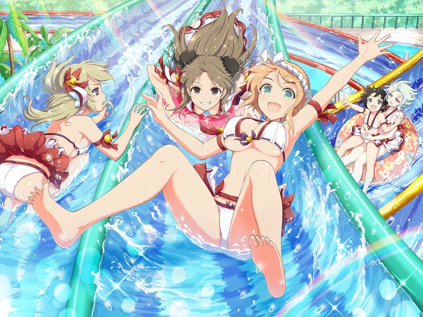 kafuru, hanabi, renka, kagura, and naraku (senran kagura and 1 more) drawn by yaegashi_nan