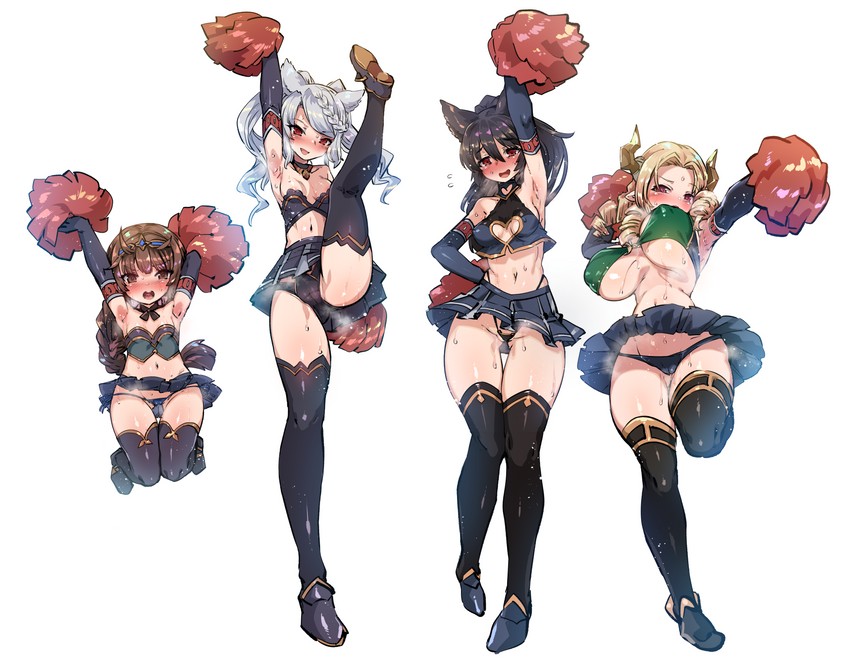 nier, fraux, maria theresa, and haaselia (granblue fantasy) drawn by harigane_shinshi