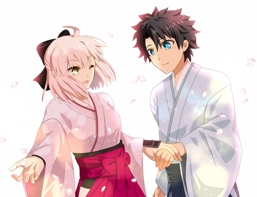 fujimaru ritsuka and okita souji (fate and 1 more) drawn by cimeri