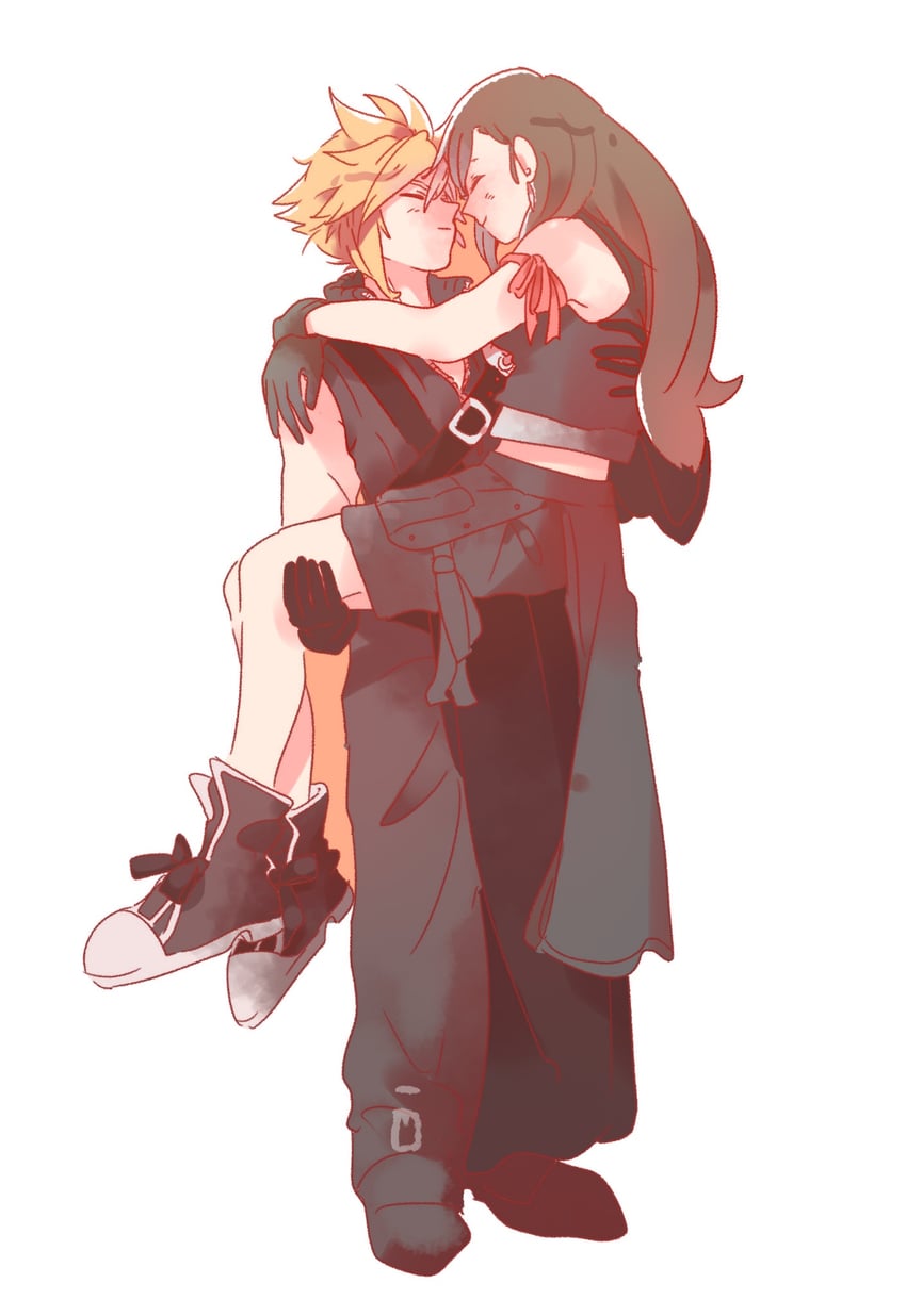 tifa lockhart and cloud strife (final fantasy and 2 more) drawn by tasituma2