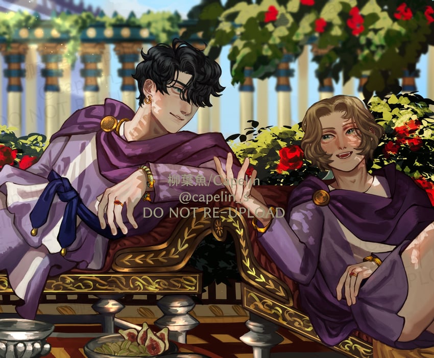 alexander the great and hephaestion (real life) drawn by capelin_s