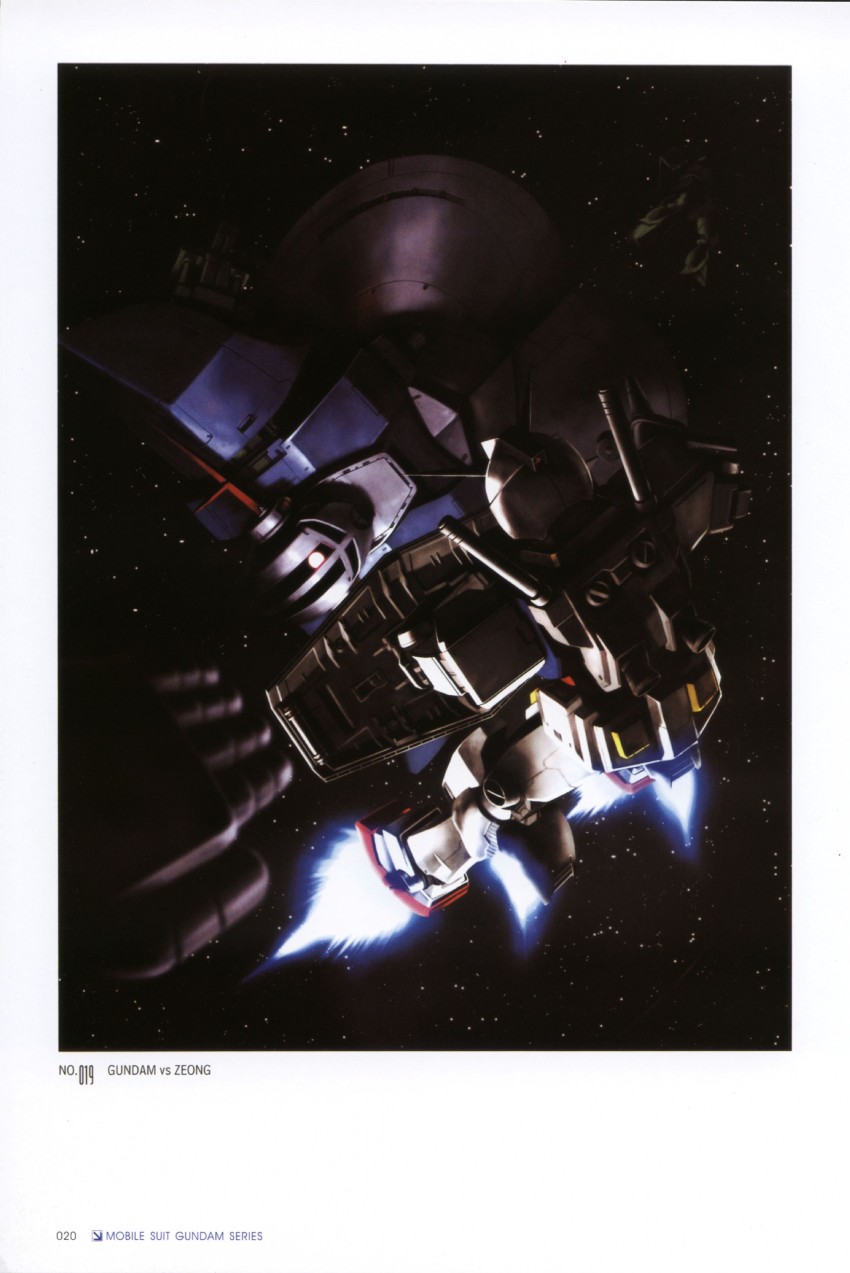 rx-78-2 gundam, zaku ii, zeong, and zaku ii f/j (gundam and 1 more) drawn by morishita_naochika