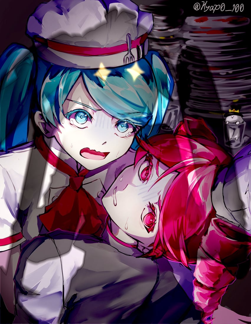 hatsune miku, kasane teto, and akita neru (vocaloid and 2 more) drawn by hyap0_100