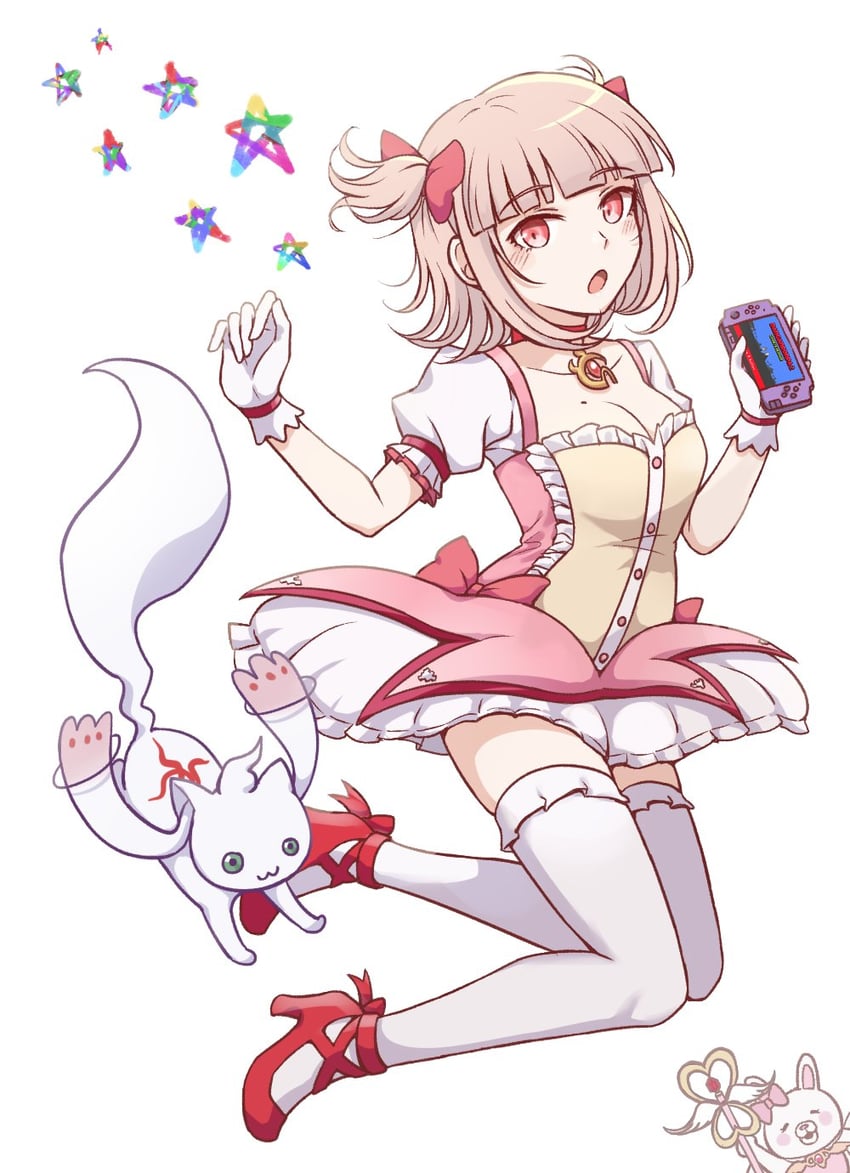 kaname madoka, nanami chiaki, kyubey, and usami (mahou shoujo madoka magica and 2 more) drawn by kmnm_1403