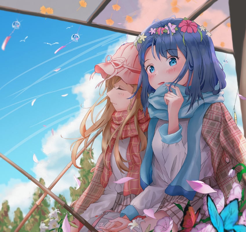 adachi sakura and shimamura hougetsu (adachi to shimamura) drawn by hzs_yumu