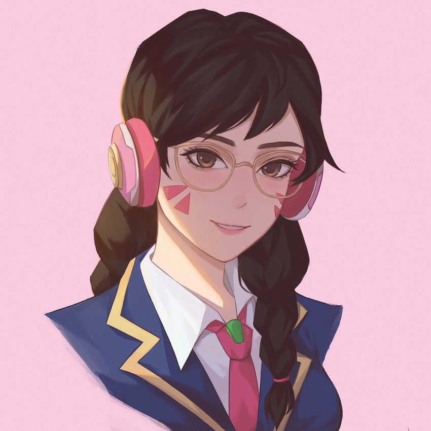 d.va and academy d.va (overwatch and 1 more) drawn by reika_(reikadraws)