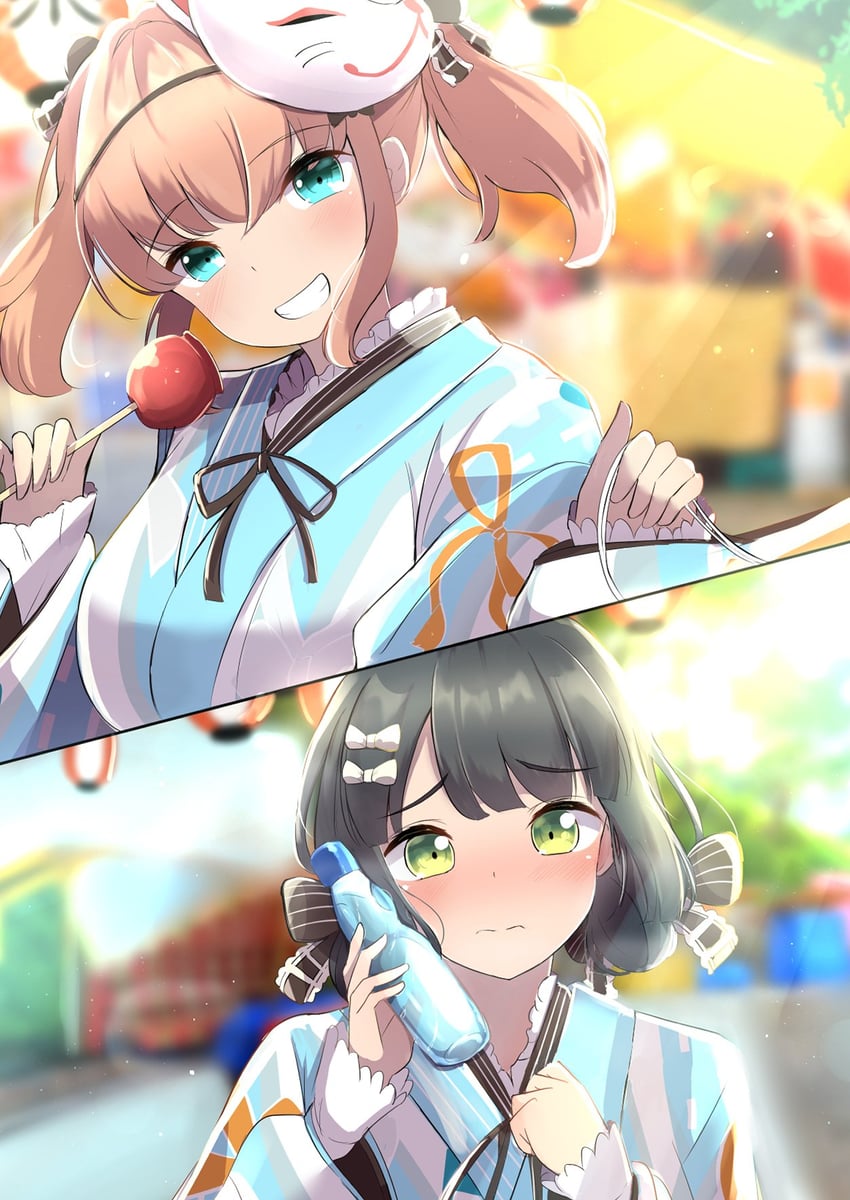 hinoshita kaho and momose ginko (love live! and 1 more) drawn by kaudon