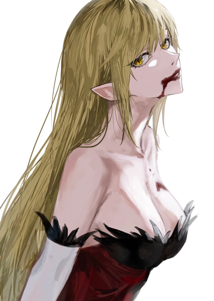 oshino shinobu and kiss-shot acerola-orion heart-under-blade (monogatari and 1 more) drawn by raberu_ruru