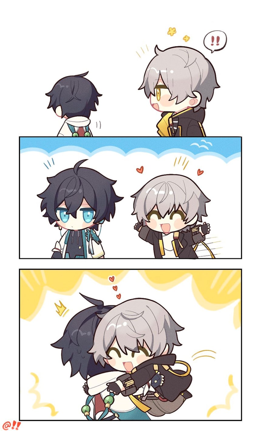 trailblazer, caelus, and dan heng (honkai and 1 more) drawn by !!_(p7kwzcwyyhxsz6u)