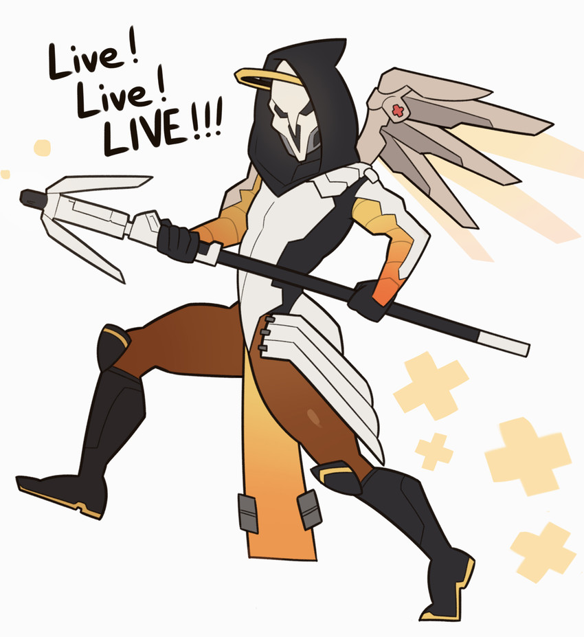 mercy and reaper (overwatch and 1 more) drawn by splashbrush