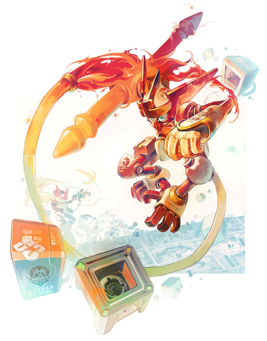 zero, zero(z), and hanumachine (mega man and 1 more) drawn by amehatobook