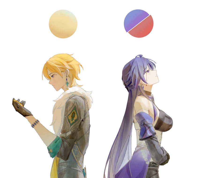 acheron and aventurine (honkai and 1 more) drawn by moming