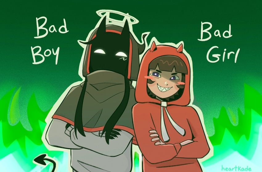 badboyhalo and yang dding (minecraft youtube and 1 more) drawn by heartkade