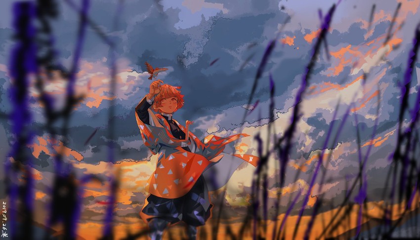 agatsuma zenitsu and chuntarou (kimetsu no yaiba) drawn by giaour
