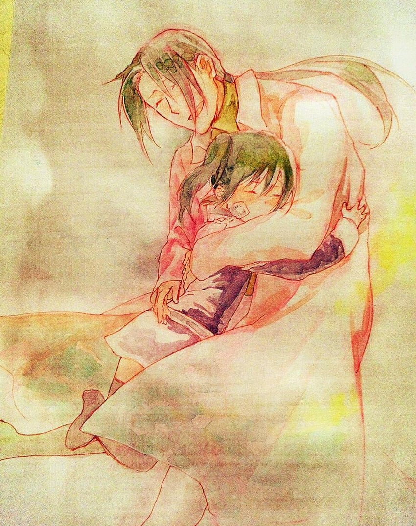 lenalee lee and komui lee (d.gray-man) drawn by njiyaaa