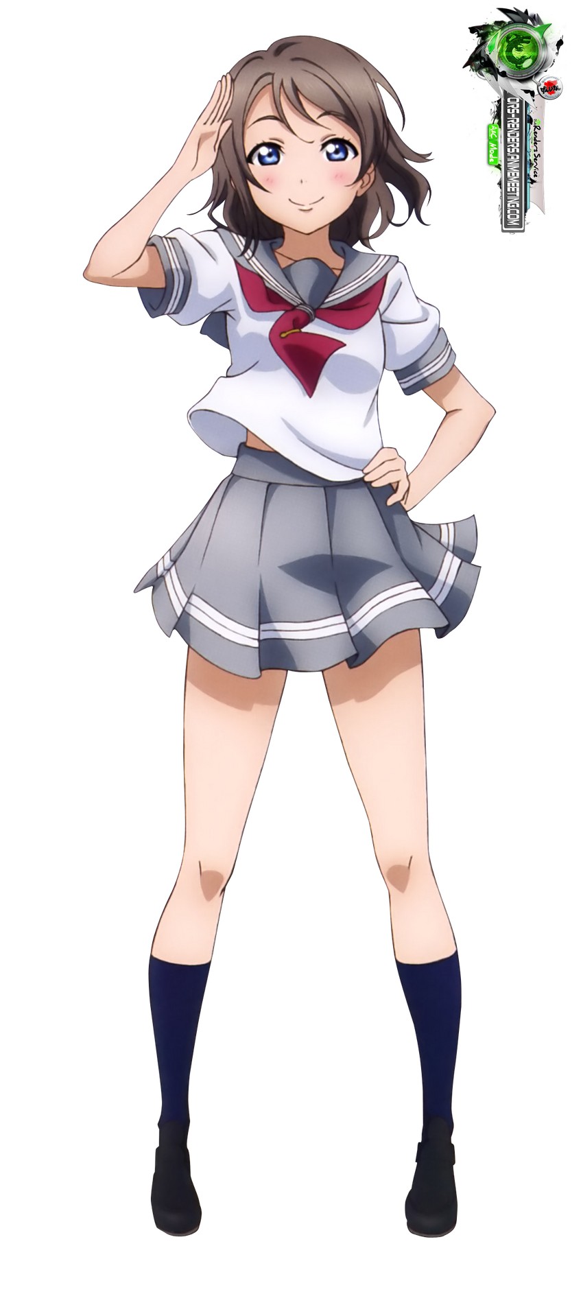 watanabe you (love live! and 1 more) drawn by ors_anime_renders
