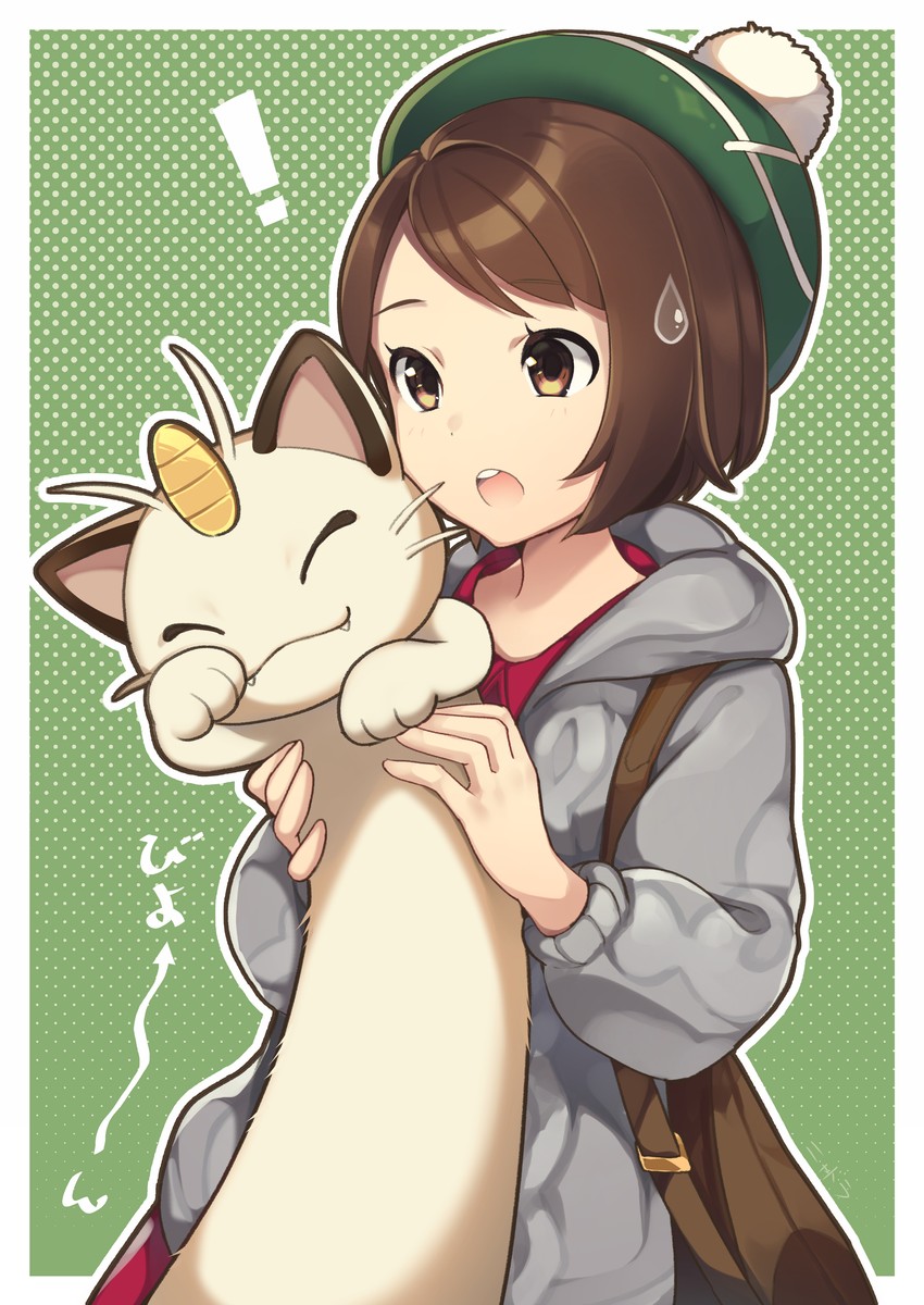 gloria, meowth, and gigantamax meowth (pokemon and 1 more) drawn by nyasunyadoora