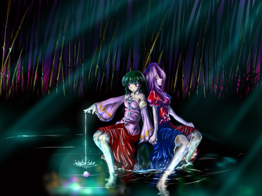 houraisan kaguya and yagokoro eirin (touhou) drawn by tsuki_hana