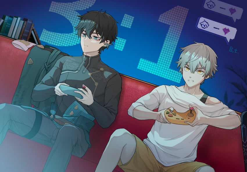 trailblazer, caelus, and dan heng (honkai and 1 more) drawn by youzhayaomu