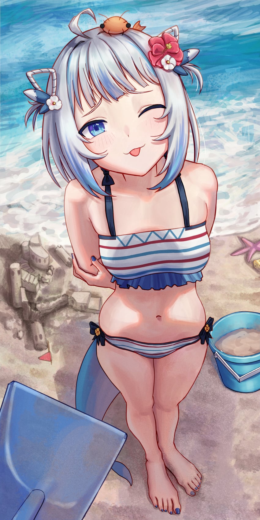 gawr gura (hololive and 1 more) drawn by jedd_(jeddisorange)