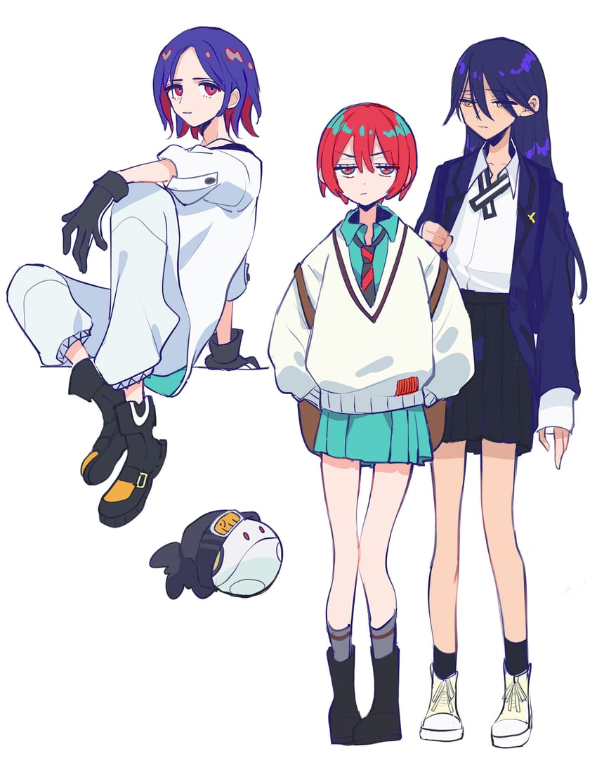 amate yuzuriha, haro, shuji ito, and nyaan (gundam and 1 more) drawn by nasu_bacon