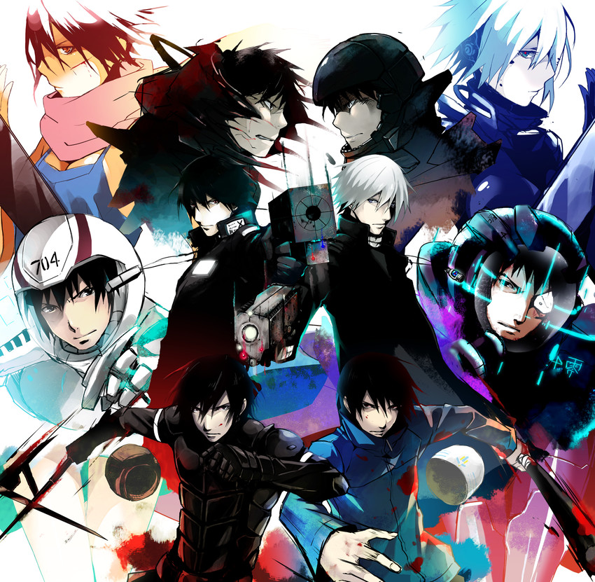killy, tanikaze nagate, pcell, kanoe zouichi, susono musubi, and 3 more (blame! and 8 more) drawn by sakuma_tsukasa