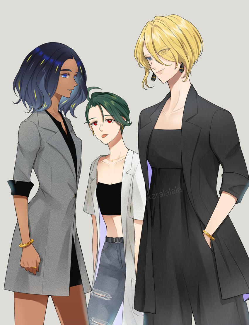 cynthia, rika, and geeta (pokemon and 2 more) drawn by sakaralalala