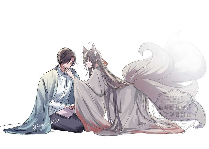 wei wuxian and lan wangji (modao zushi) drawn by semiusa1010