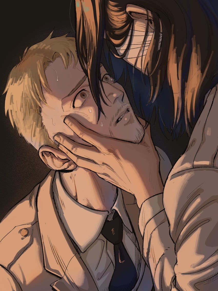 eren yeager and reiner braun (shingeki no kyojin) drawn by sssida3