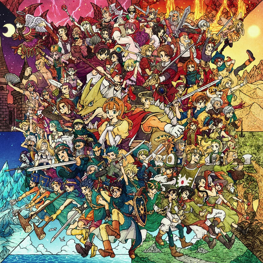 bianca, warrior, sage, princess of moonbrook, manya, and 47 more (dragon quest and 11 more) drawn by toriga