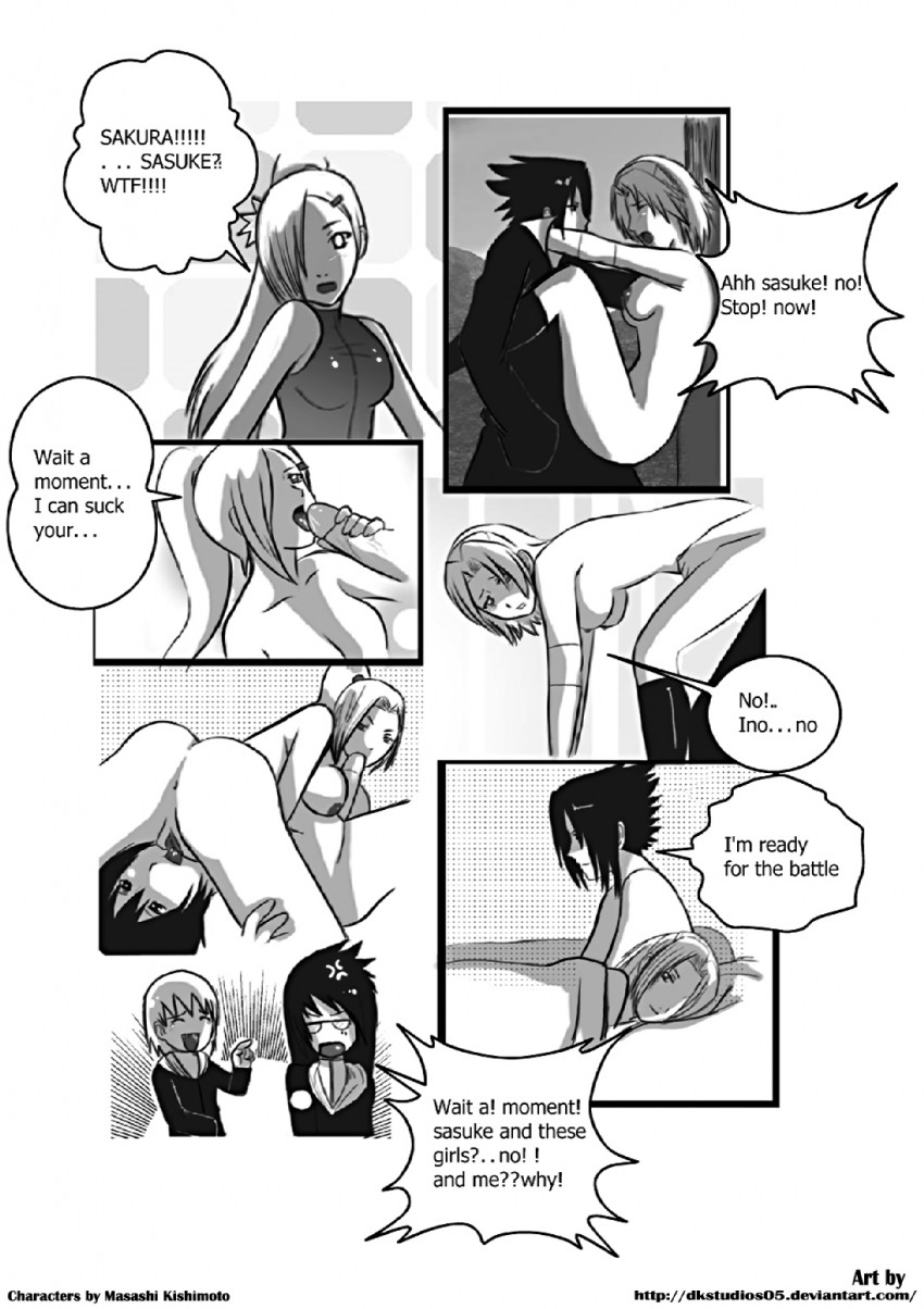haruno sakura, uchiha sasuke, yamanaka ino, karin, and hoozuki suigetsu (naruto and 1 more) drawn by dkstudios05