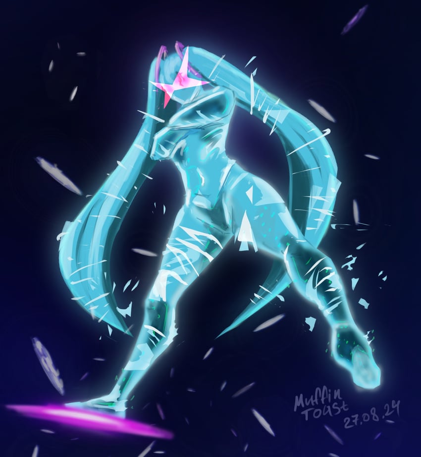 hatsune miku and chou tengen toppa gurren-lagann (vocaloid and 2 more) drawn by muffin_toast