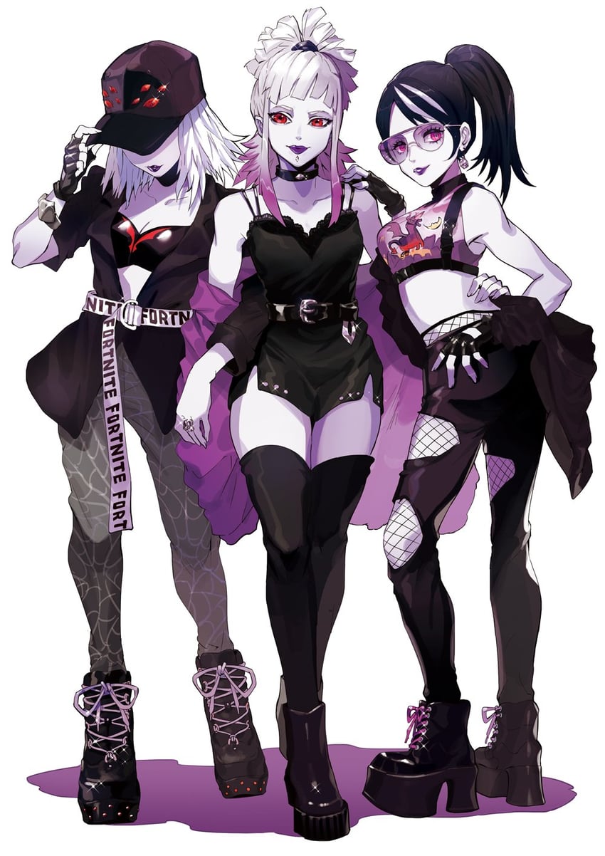 nightsurf bomber, dusk, and arachne couture (fortnite) drawn by puppeteer7777